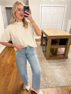 Boxy Sweater Top- Cream