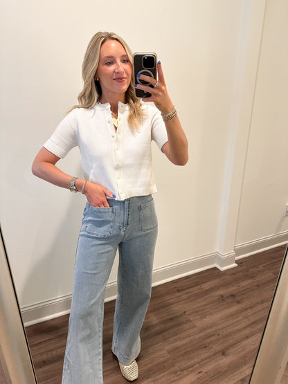 Leia Knit Top- Ivory