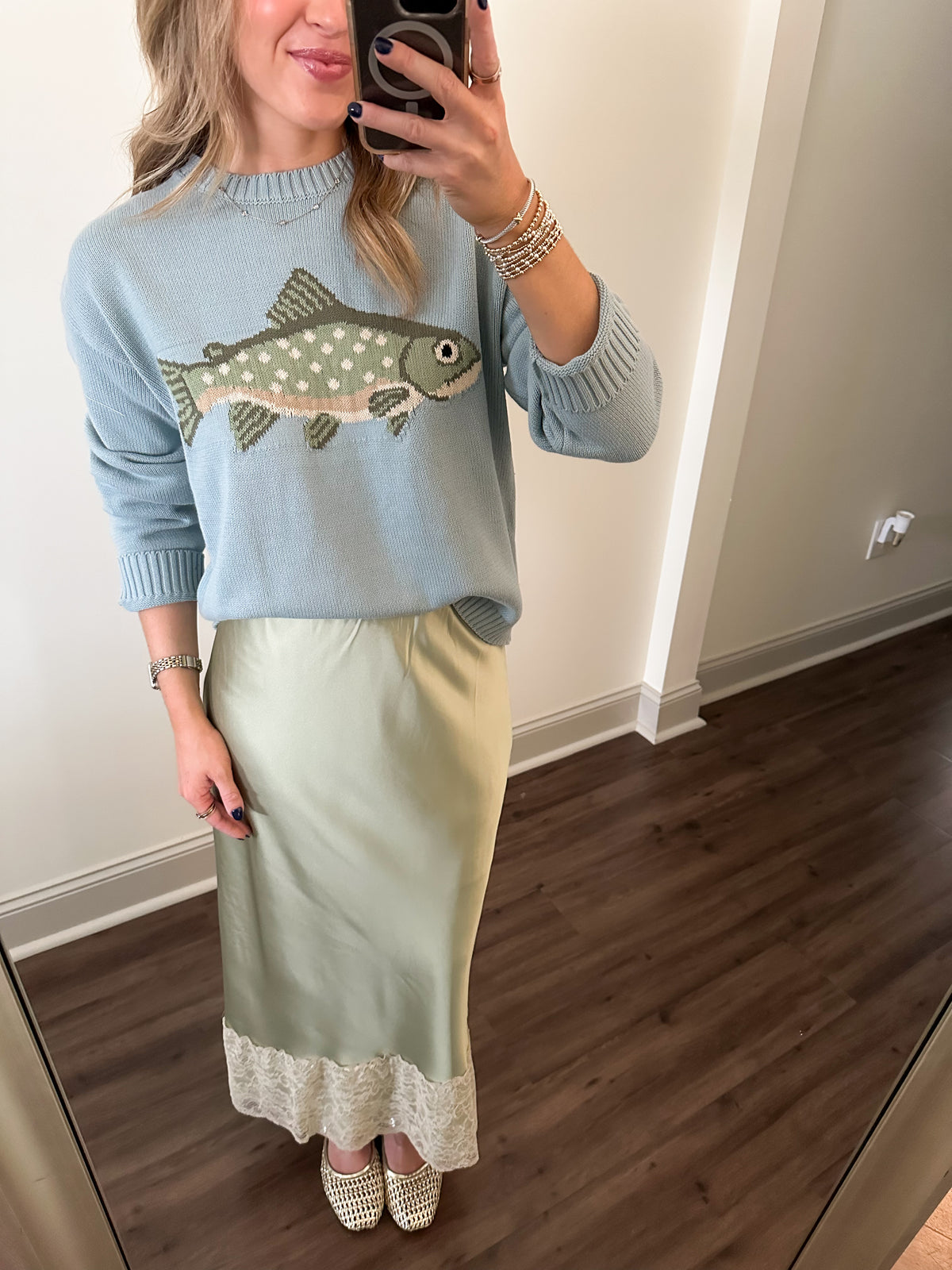 Kia Lace Trim Skirt- Matcha