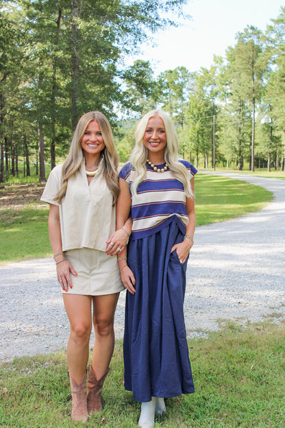Alessia Midi Dress- Navy
