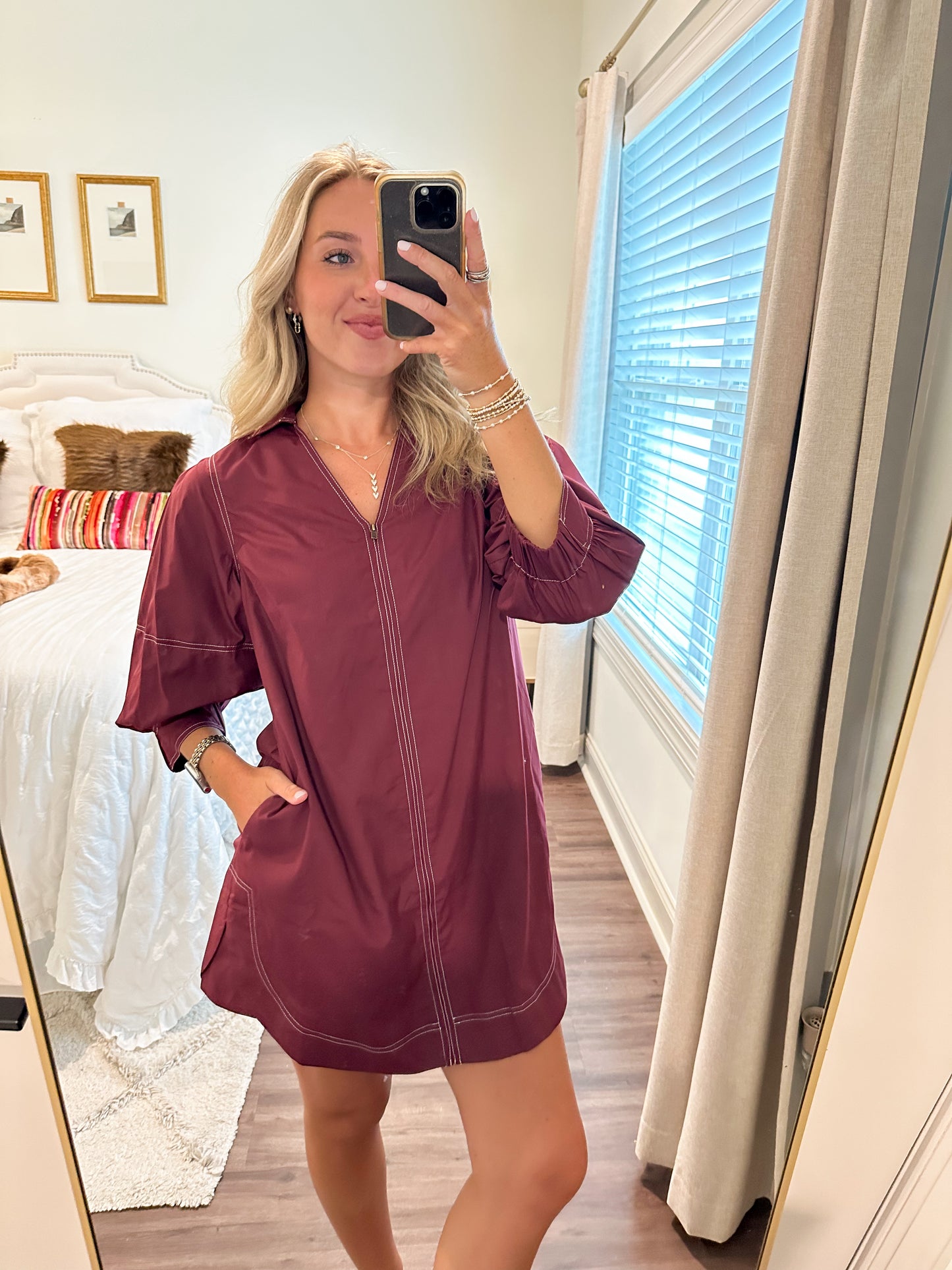 Sylvie Dress- Burgundy