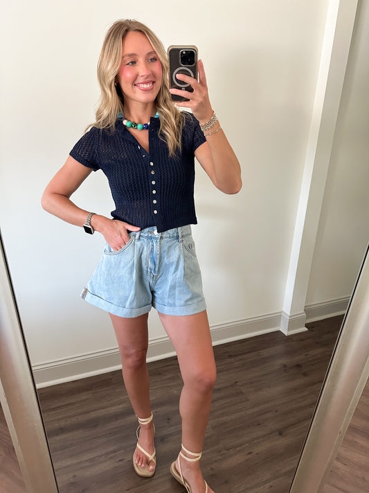 Elise Denim Shorts- Light