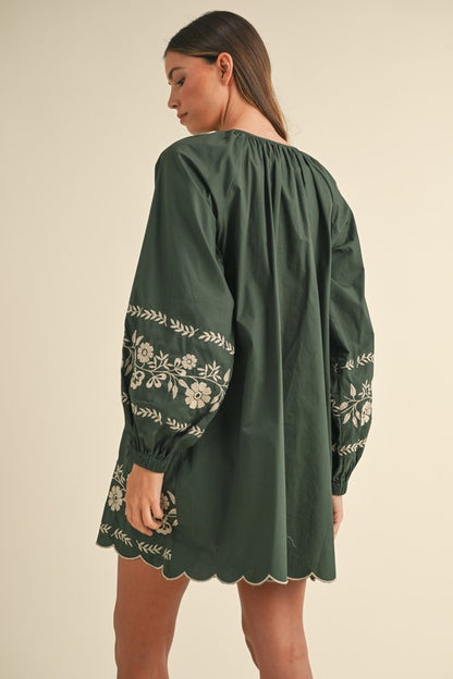 Embroidered Peasant Mini