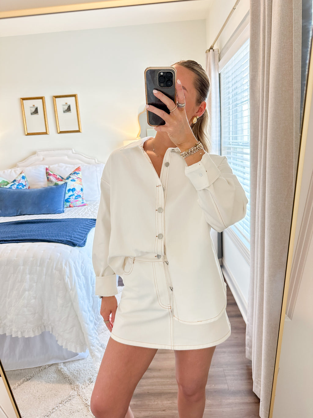 Elsie Denim Set- White