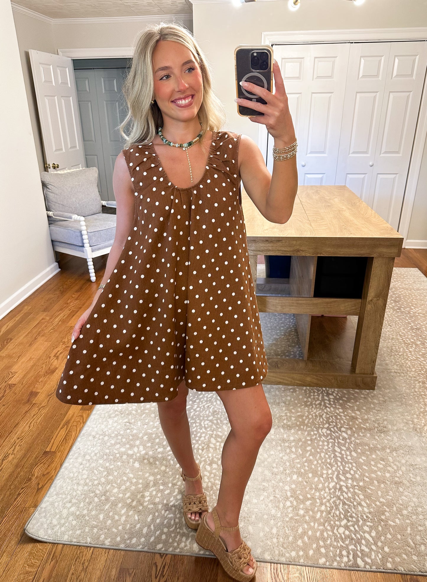 Rein Polka Dot Swing Mini Dress