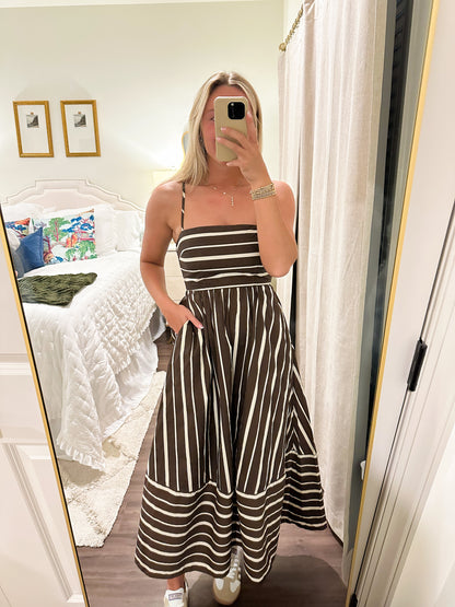 Evie Brown Stripe Maxi