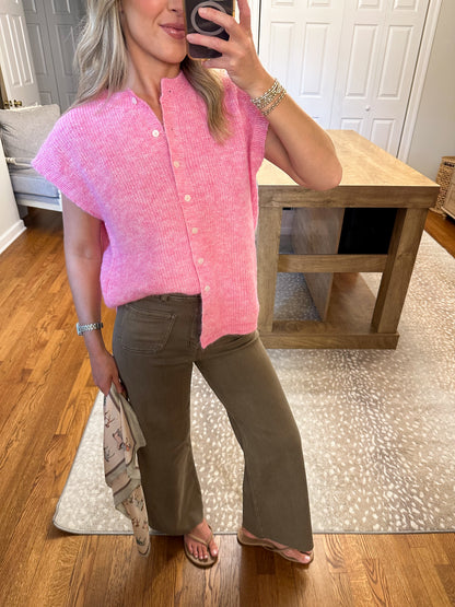 Liza Sweater Vest- Hibiscus