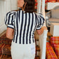 Callie Stripe Top- Navy/White