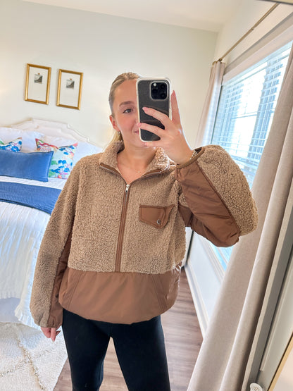 Ziggy Fleece Pullover- Brown