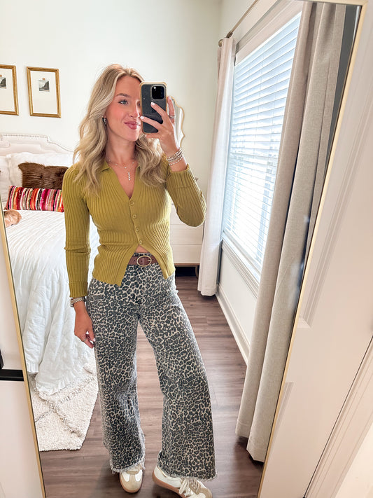 Harlan Knit Top- Kiwi Olive