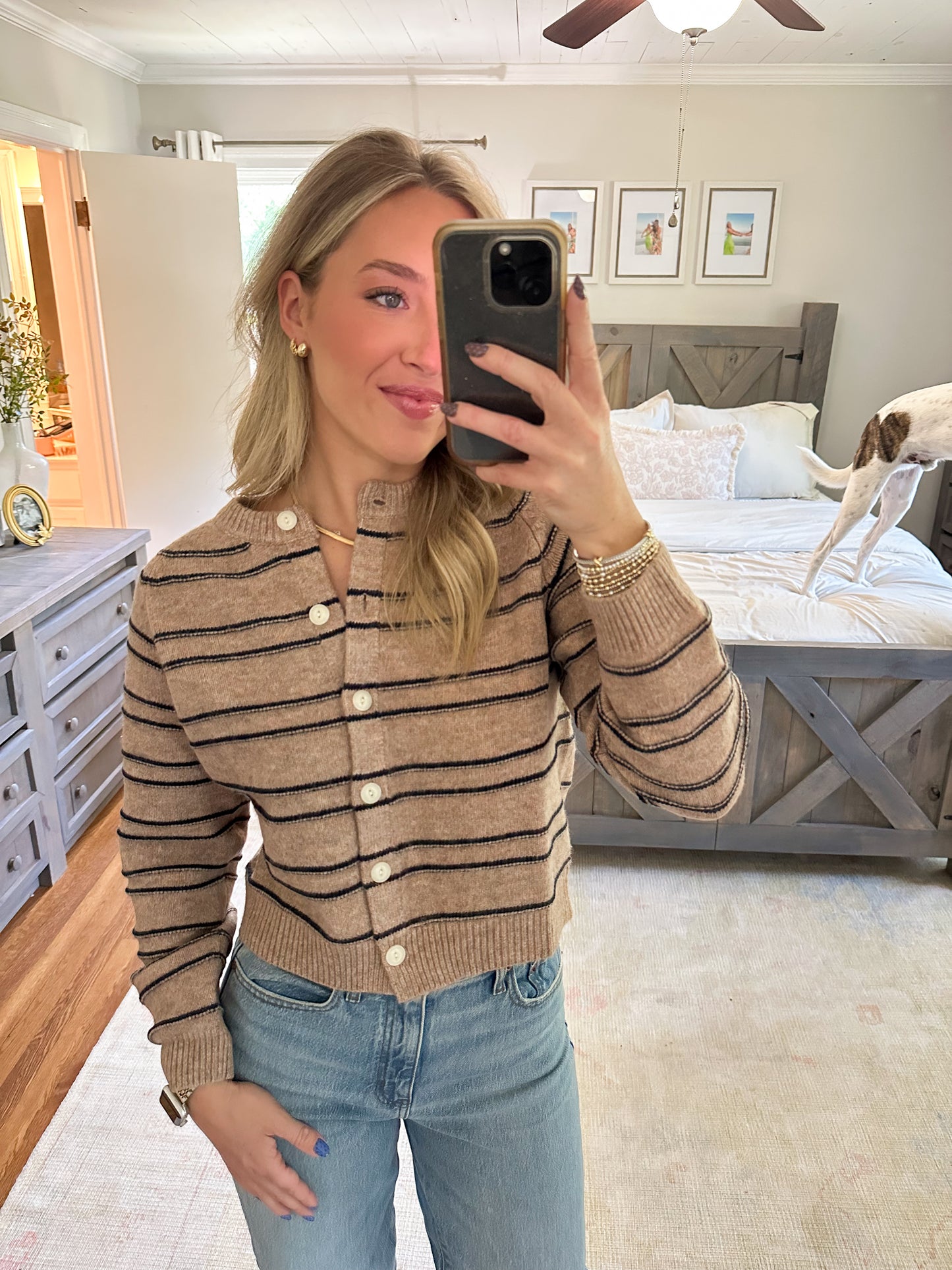 Camel Stripe Cardigan