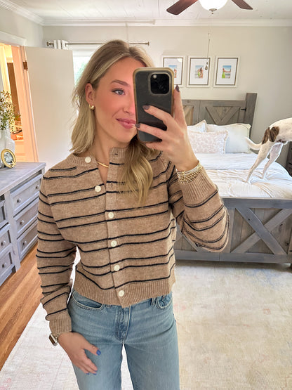 Camel Stripe Cardigan