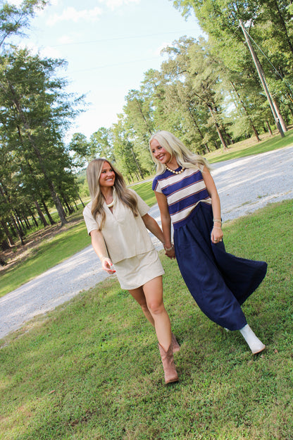 Alessia Midi Dress- Navy