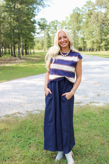 Alessia Midi Dress- Navy