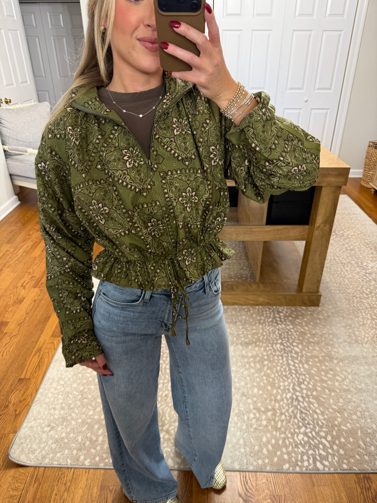 The Millie Paisley Jacket- Olive