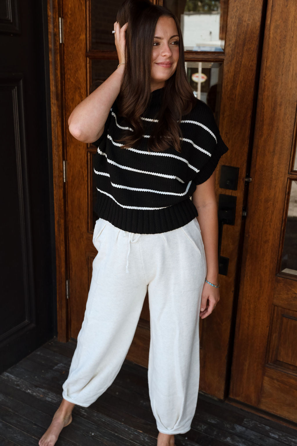 Bella Knit Pants- White