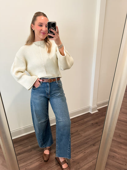 Ribbed Sweater- Cream