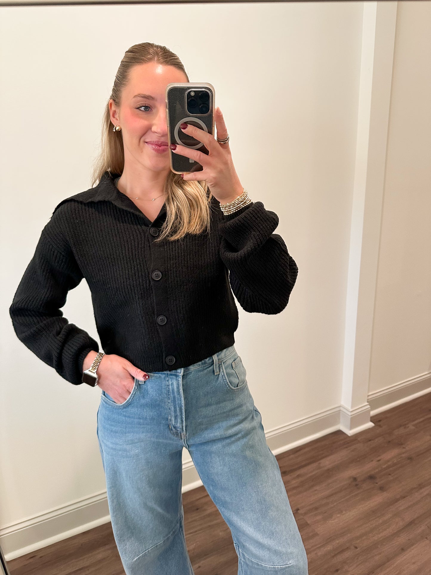 Sailor Collared Sweater- Black