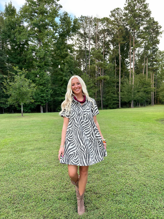 Jax Zebra Mini Dress
