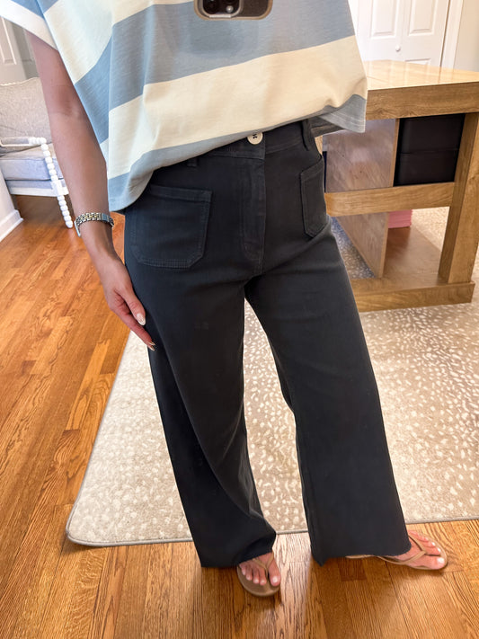 Marie Front Pocket Pants- Navy