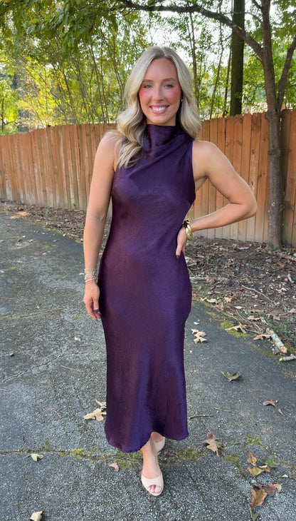 Clarisse Midi Dress- Plum