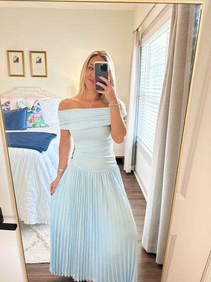 Elina Drop Dress- Blue