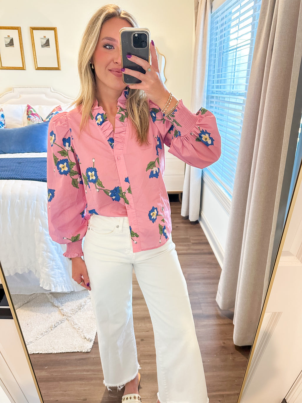 Rosie Floral Top- Pink