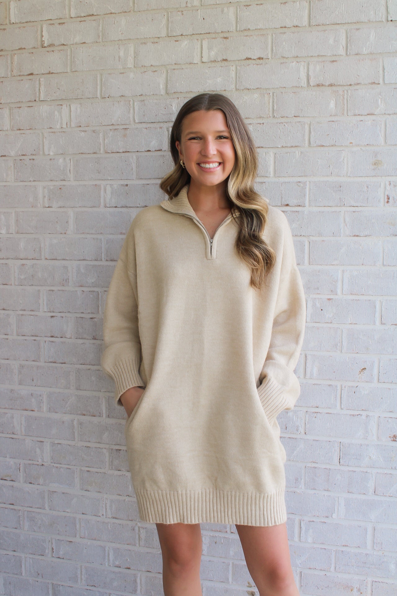 Half Zip Sweater Dress