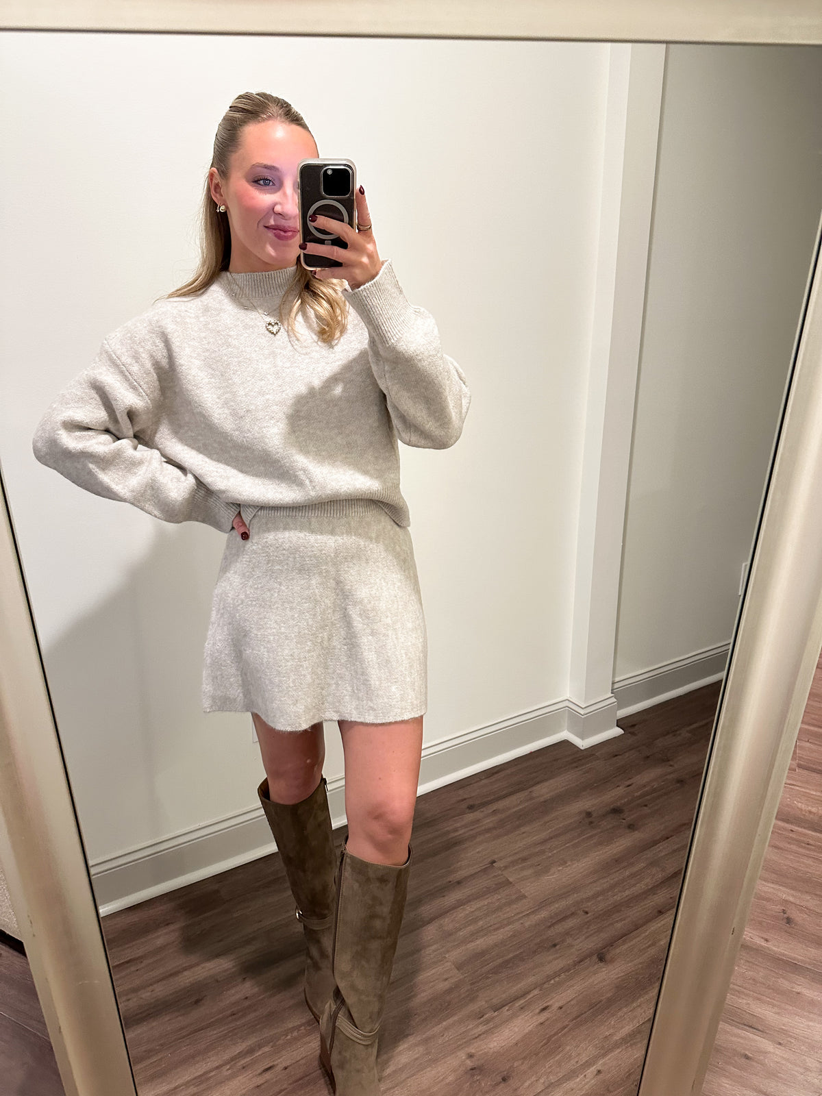 Parker Oatmeal Skirt Set