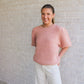 Textured Puff Sweater- Dusty Pink