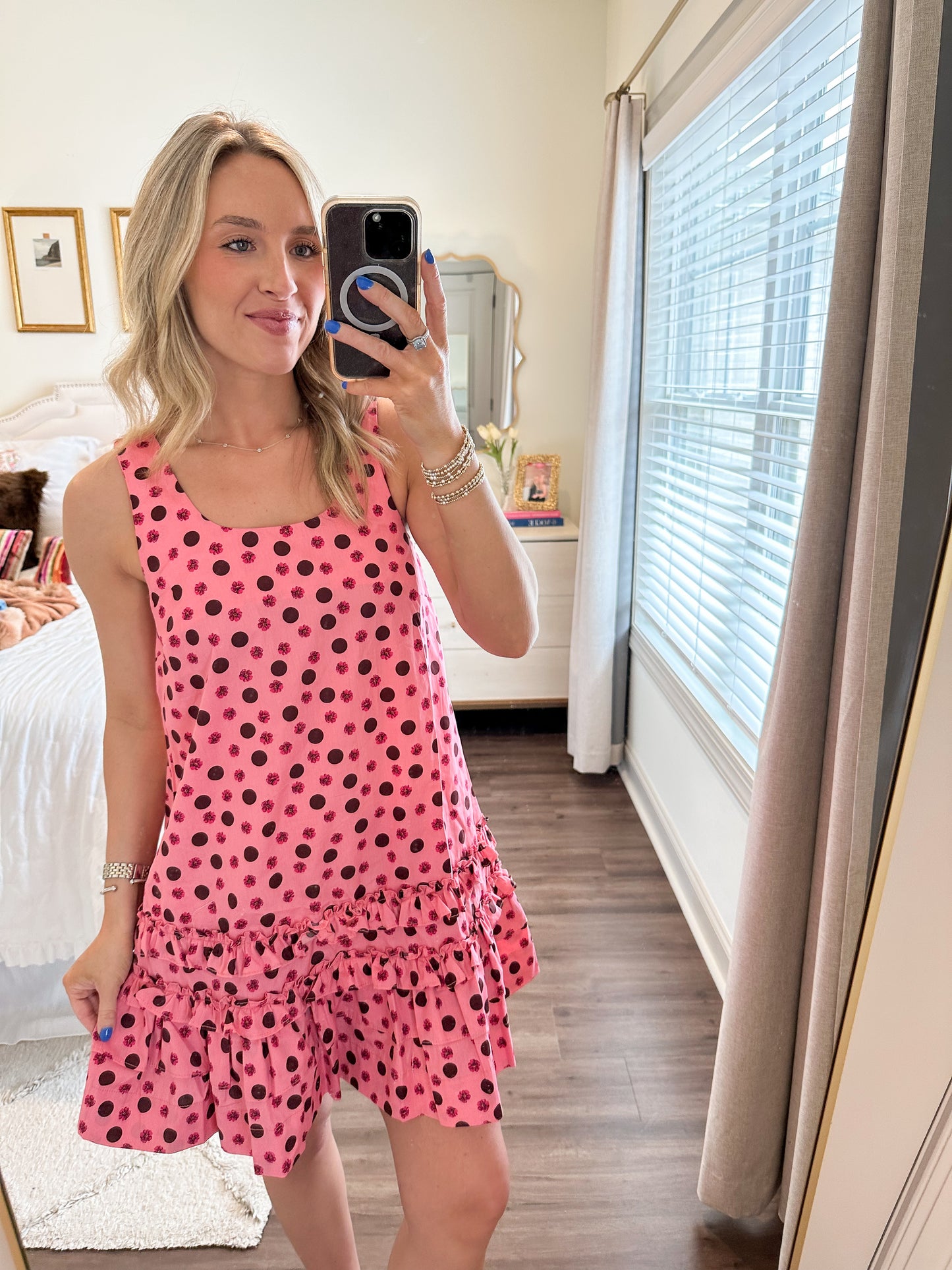 Celia Polka Dot Tiered Mini Dress