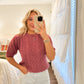 Plum Short Puff Sleeve Sweater