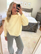 Kiera Mockneck Sweatshirt- Butter Yellow