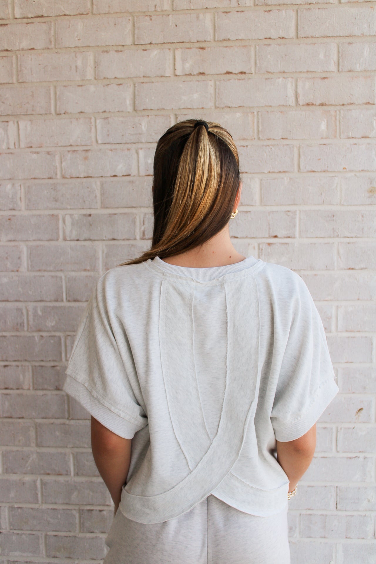 Lacie Top- Light Heather Grey