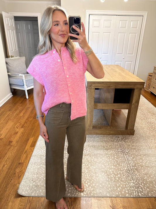 Liza Sweater Vest- Hibiscus