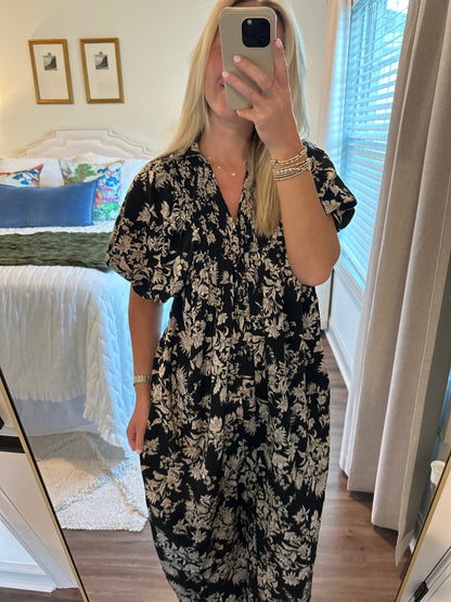 Corey Dress- Black/Tan