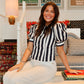 Callie Stripe Top- Navy/White