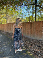 Francis Zebra Maxi Dress- Black