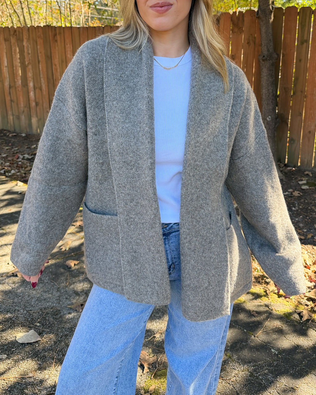 Julia Cardigan- Warm Grey