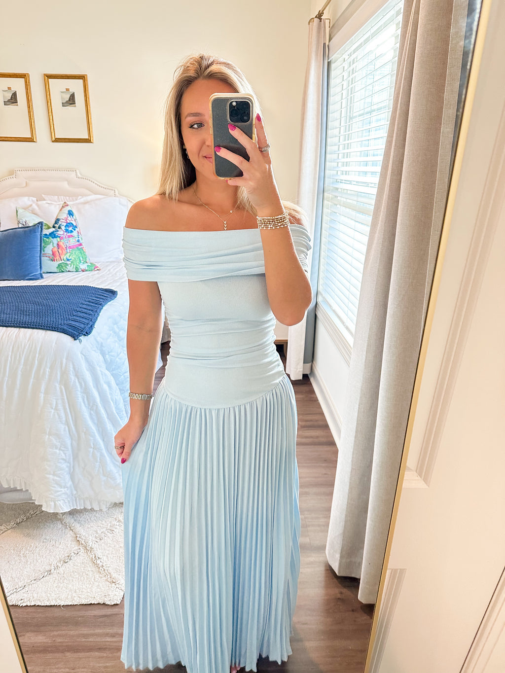 Elina Drop Dress- Blue