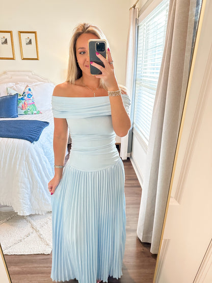 Elina Drop Dress- Blue
