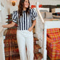 Callie Stripe Top- Navy/White