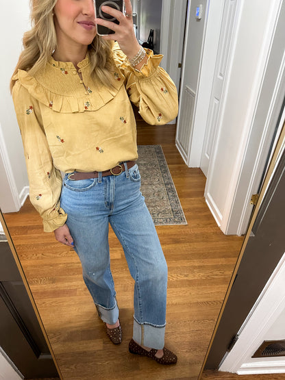 Eloise Top- Ash Mustard