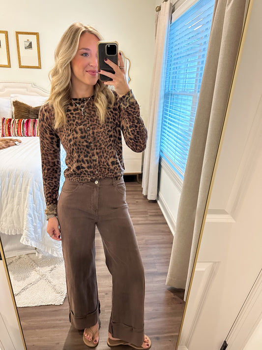 Christine Leopard Knit Top