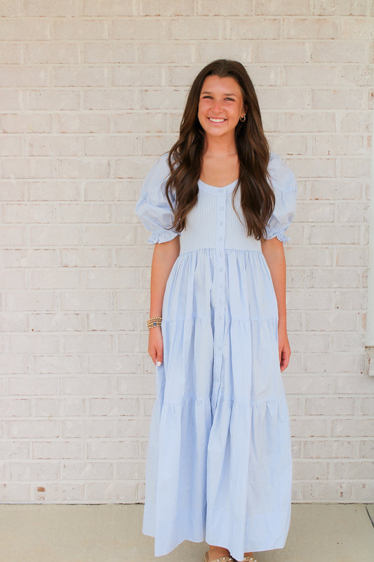 Kora Midi Dress- Blue