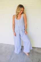 Sarah Zipper Top- Denim