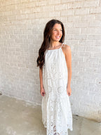 Elegant Eyelet Maxi- White