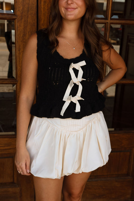 Mini Bubble Skirt- Cream