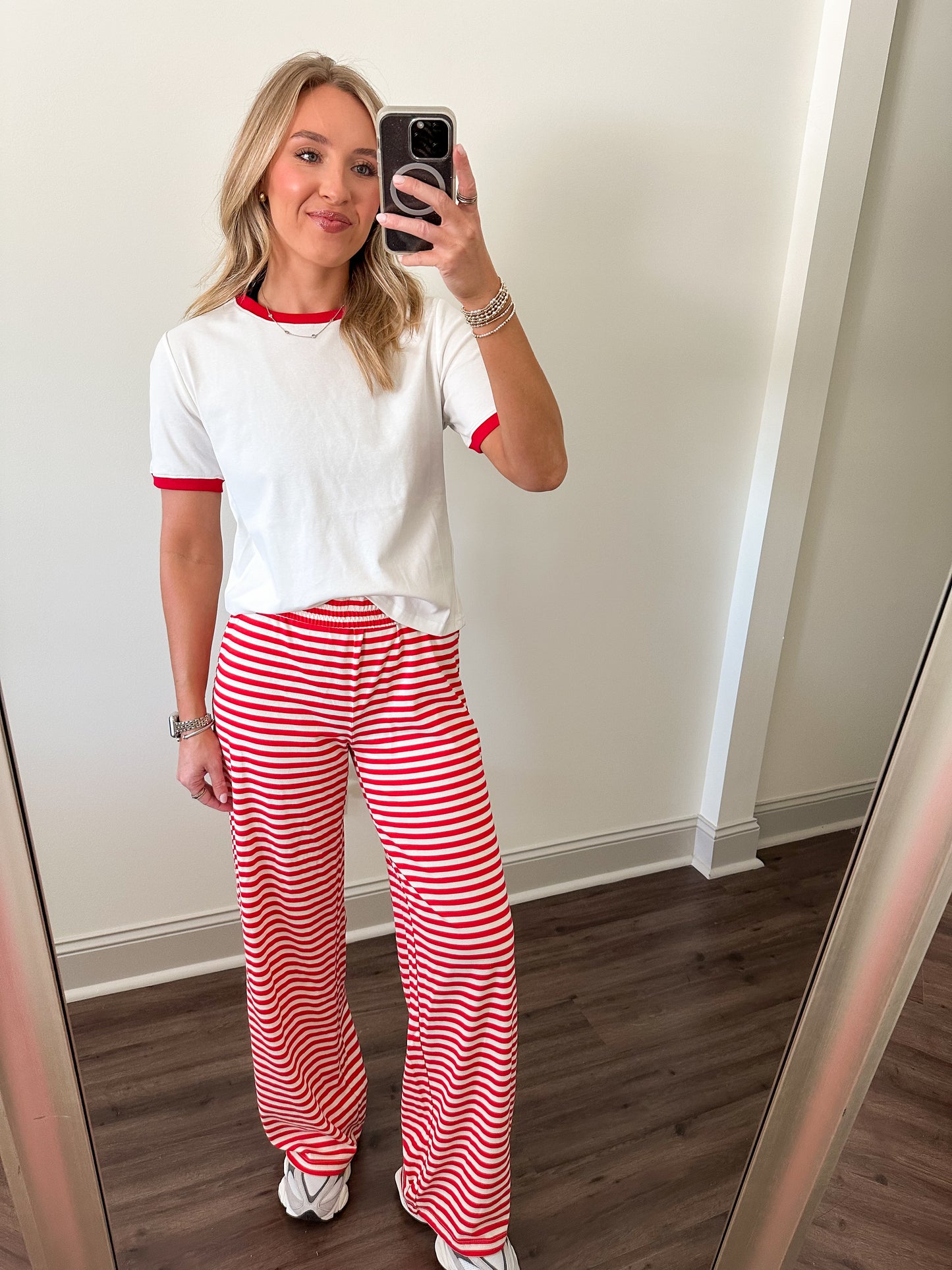 Ringer T Shirt- White/Red