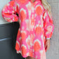 Tie Dye Shirt Dress- Pink/Orange